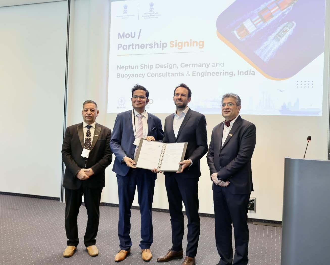 Buoyancy Consultants and Neptun Ship Design Sign Letter of Intent  at the India Business Roundtable